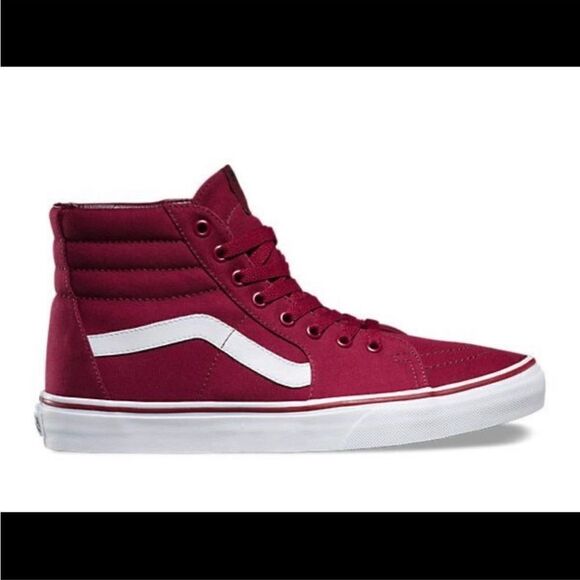 EXCELLENT CONDITION VANS SK8 MAROON SKATEBOARD UNISEX SHOES MEN’S 8.5 WOMENS 10 - Picture 1 of 10